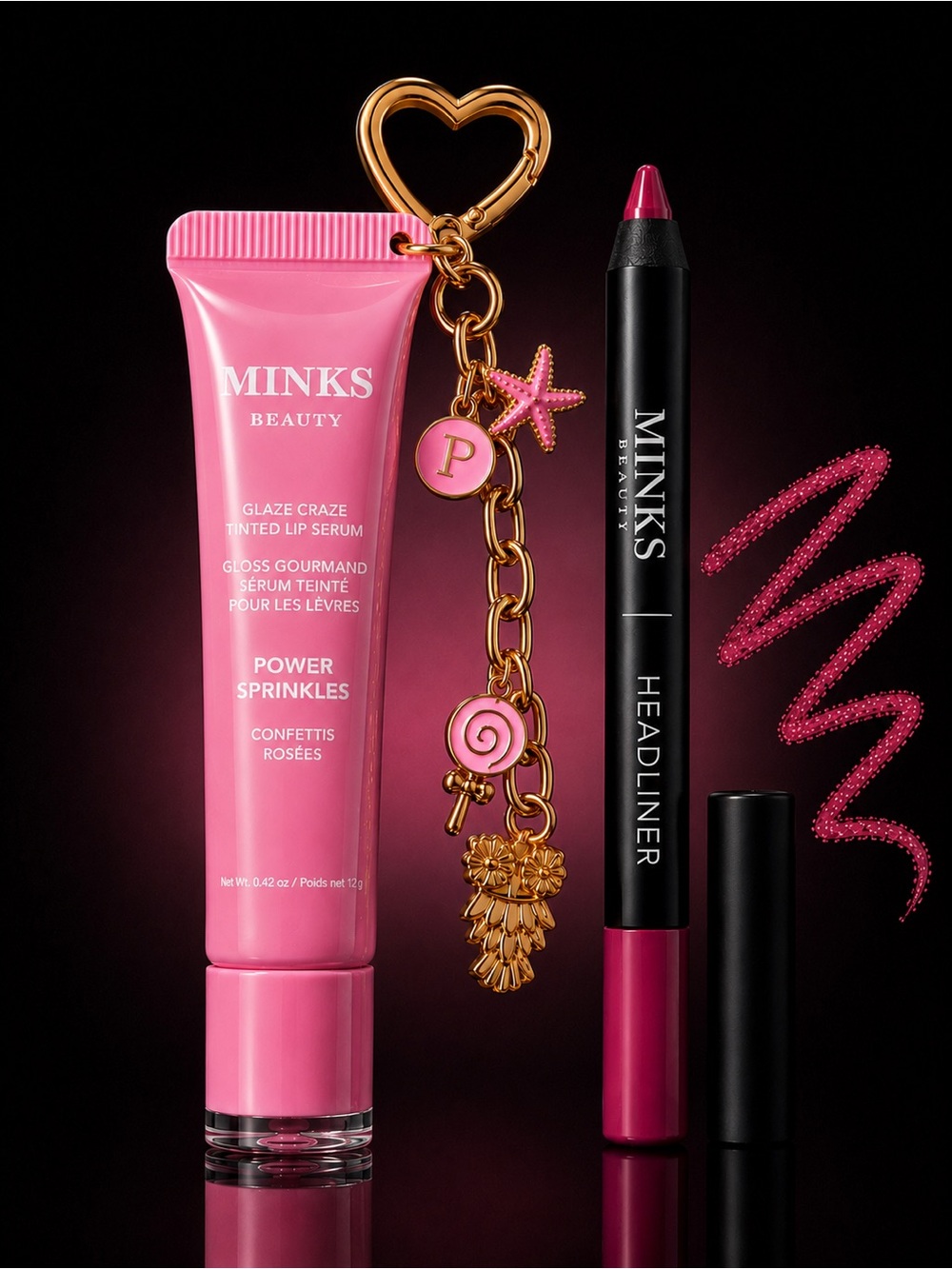 Power Sprinkles Tinted Lip Serum & Headliner Lip Crayon – Pink